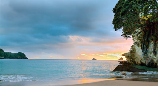 Winter Sunrise at Cathedral cove NZ